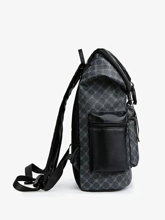 Fashionable PU Large Backpack with Water Cup Pocket for Travel School main image 4